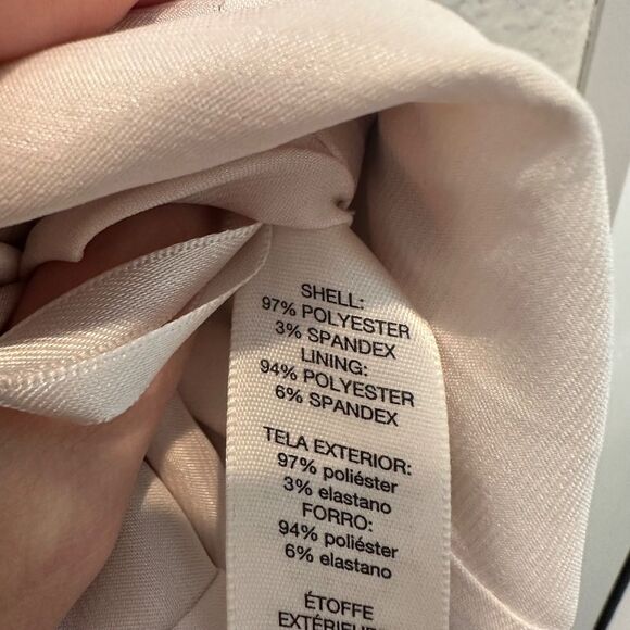 White House Black Market White Abstract Print Midi Sheath Dress - Size 12 - EUC - Picture 5 of 7